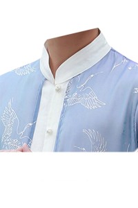Online order Chinese Tang style linen Hanfu men's Chinese Style Men's suit robe Zen clothes ancient clothes Taoist robe Kungfu SHIRT CREW drama clothes shawl top SKF003 front view